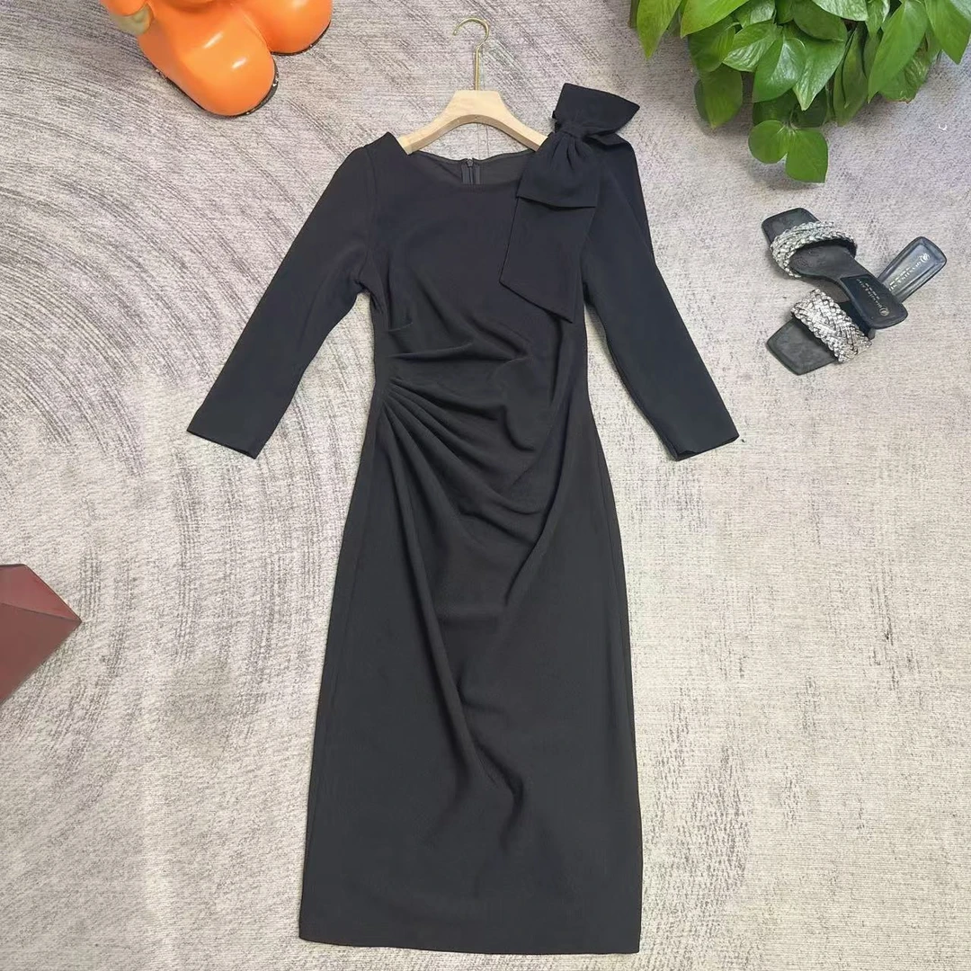 2025V v工作室新款 春夏新款高定连衣裙显瘦长袖修身—8951