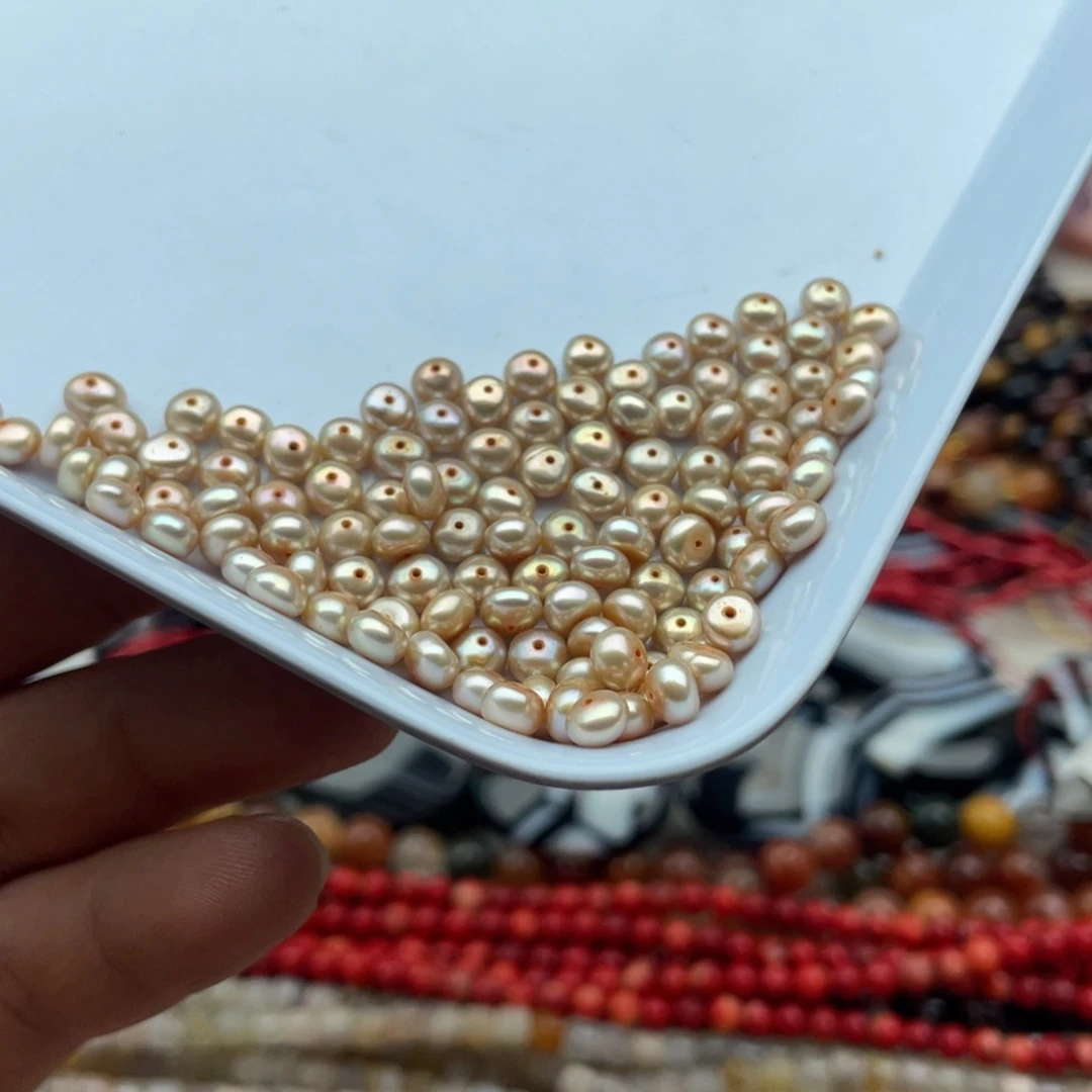 玛瑙/玉髓珠宝半成品未镶嵌打包香槟珍珠面包珠散珠卡4左右