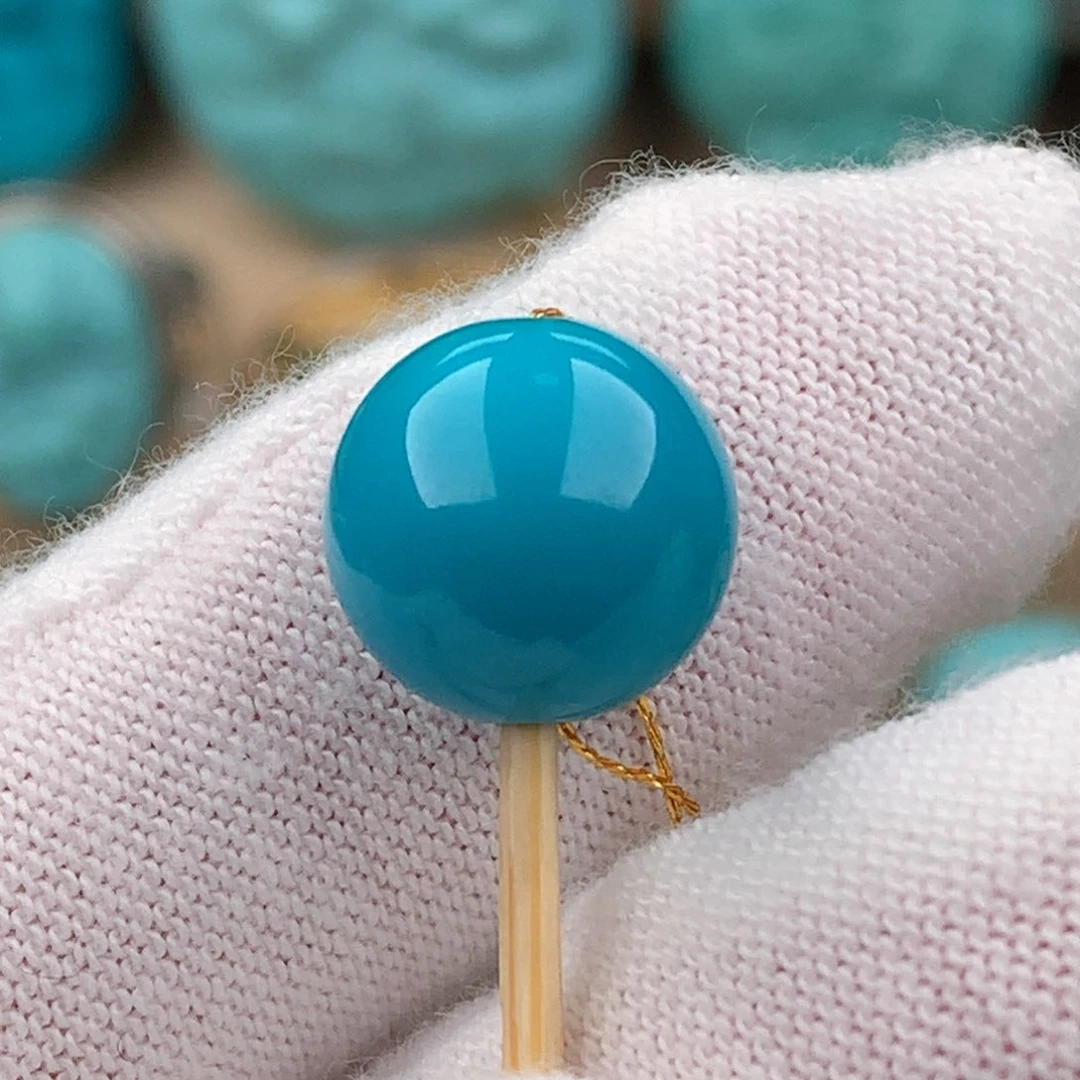 绿松石配饰未镶嵌圆珠卡11.5