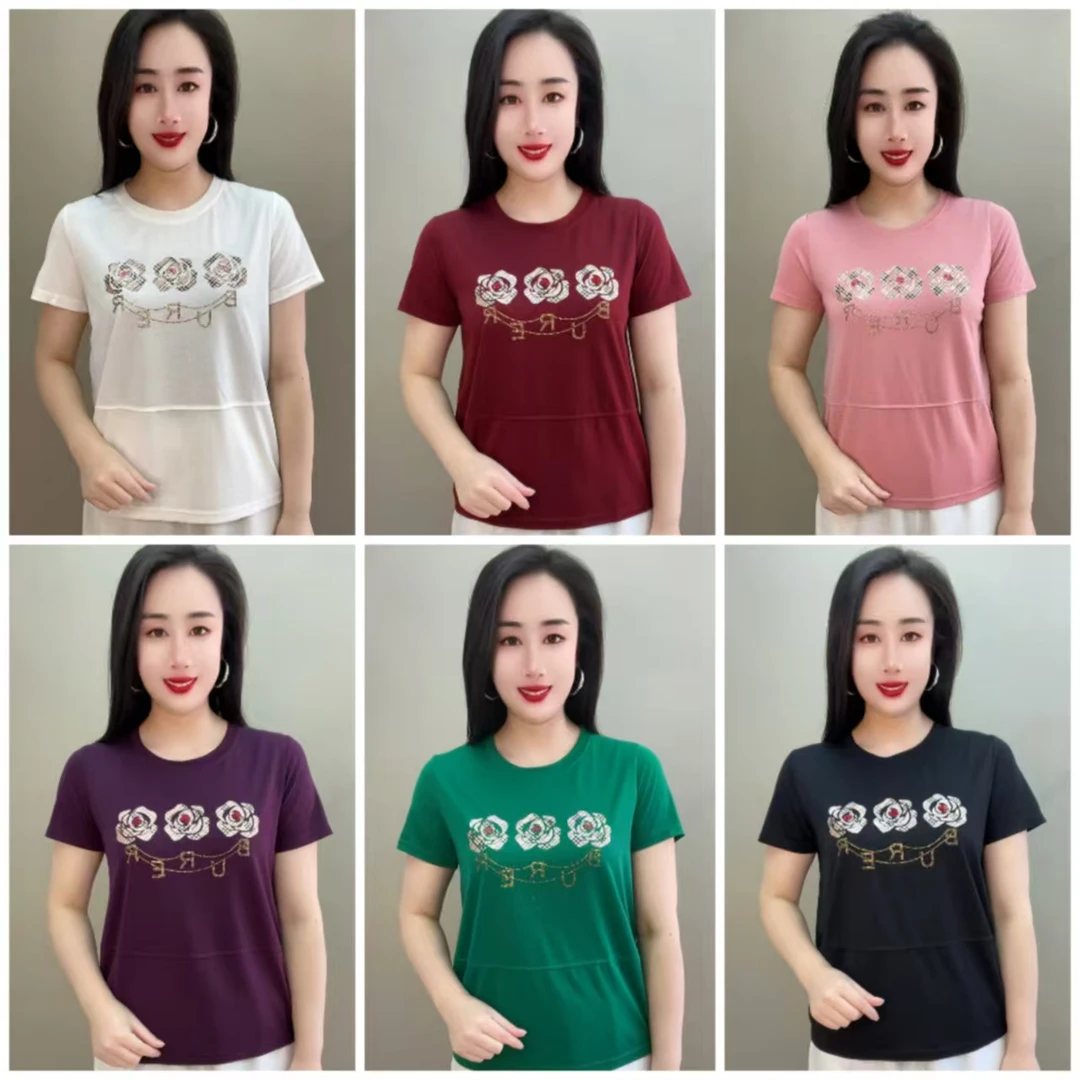 7609款三朵花小短袖