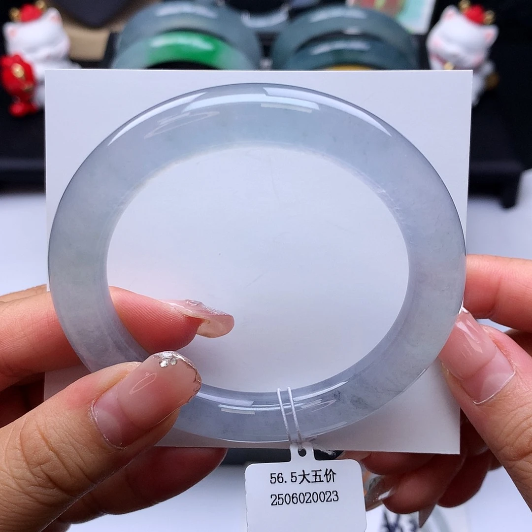 翡翠手镯未镶嵌56.5冰烟紫圆条（具体价格咨询客服）
