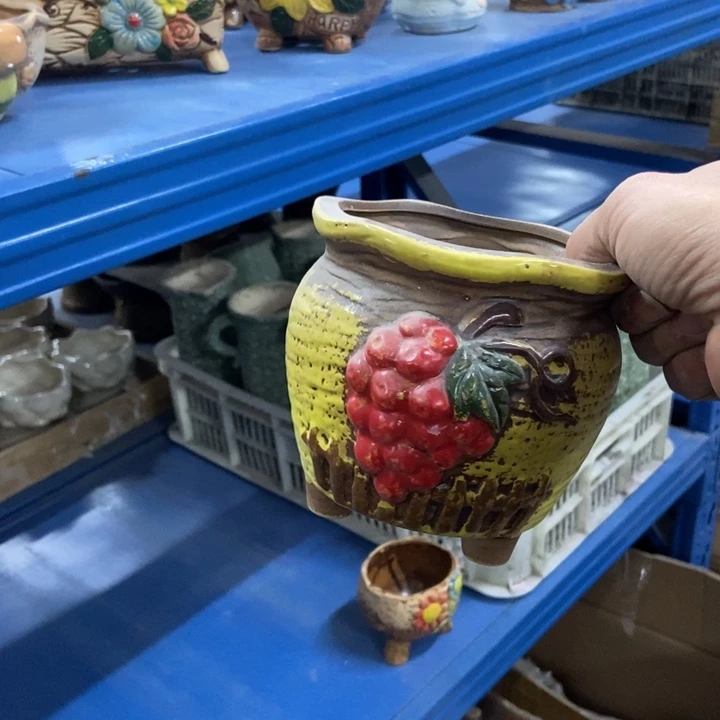 陶瓷花盆单场满9.9发11.5*11.5黄