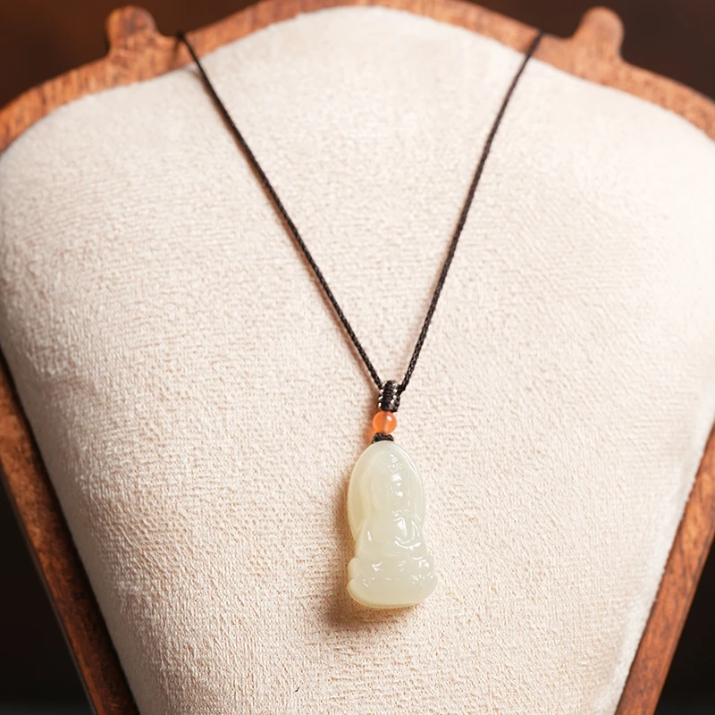 【鑫浩矿业】新疆和田玉-暖色宝宝佛吊坠挂件一件