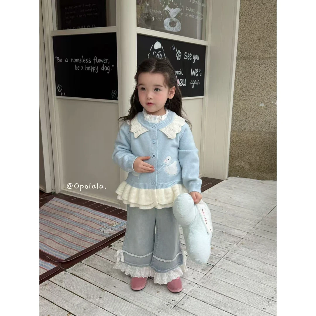 opolala·25秋~小天鹅花边毛衣开衫Q188029（汉服）