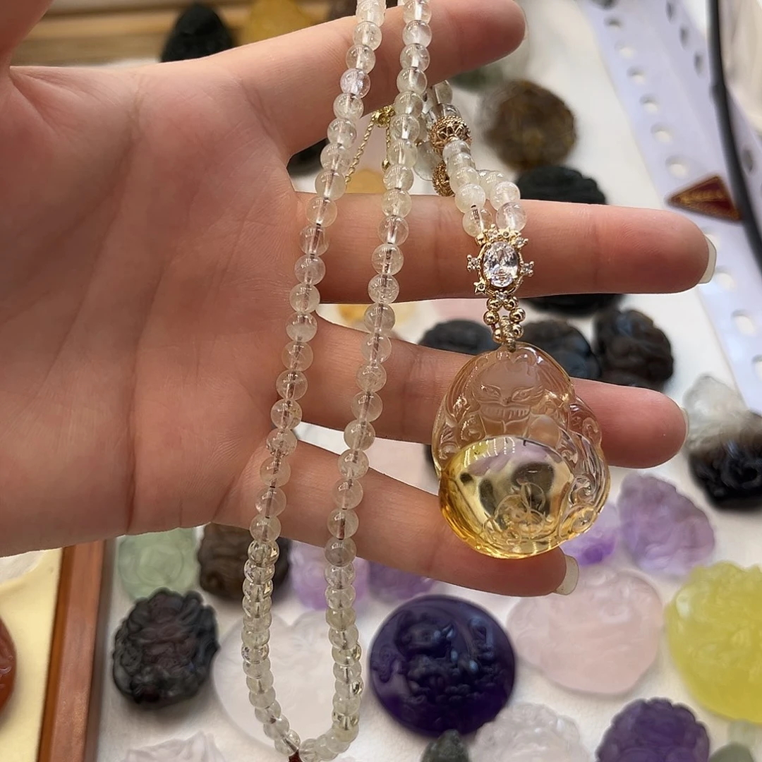 未镶嵌颈饰水晶D*暴力黄14