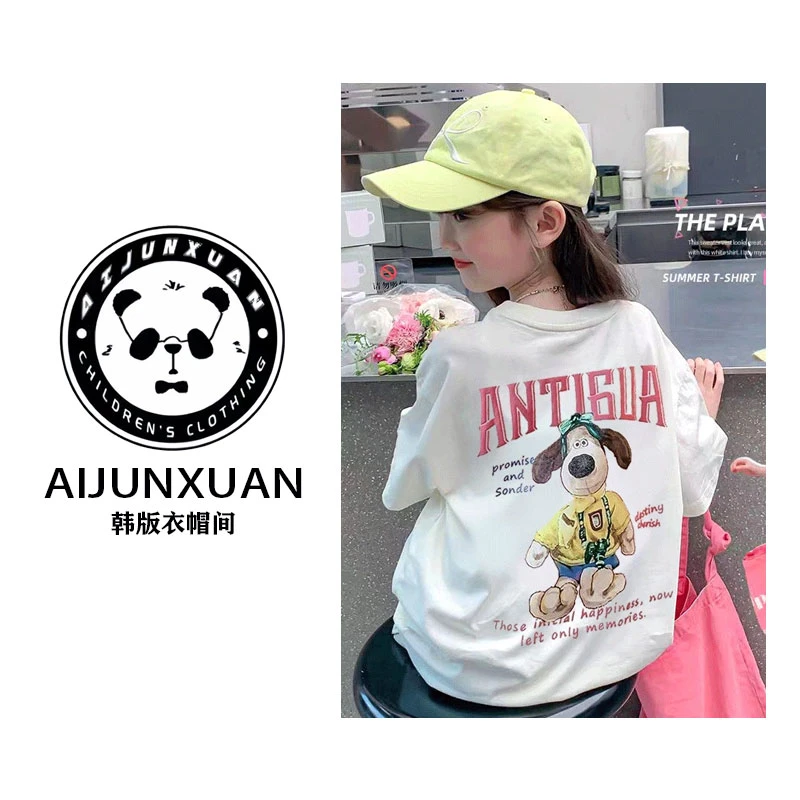 【现货】2025韩版卡通动漫系列~设计感甜美可女童印花短袖T恤6862