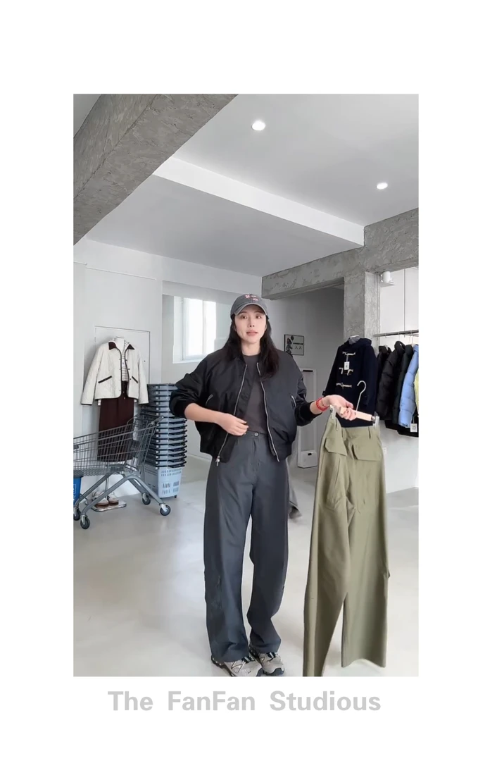 FANFAN-"不对称"酵洗工装裤