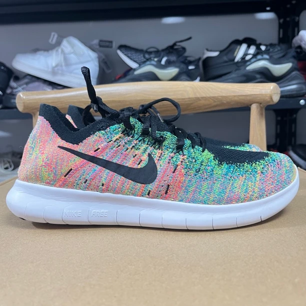 42码 Nike Free RN Flyknit 2017 运动休闲 训练 跑鞋 彩虹 二手
