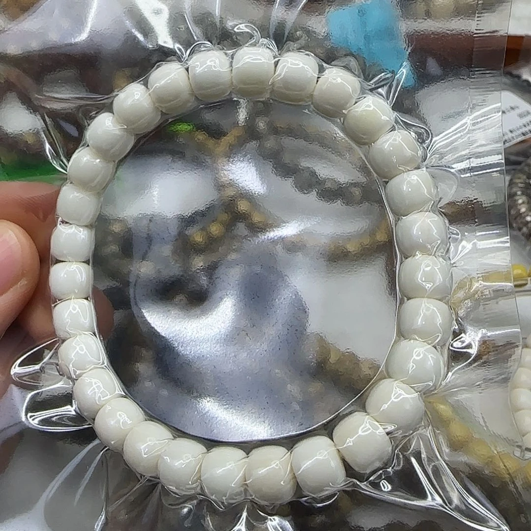 白玉菩提手串80白玉菩提87桶单圈