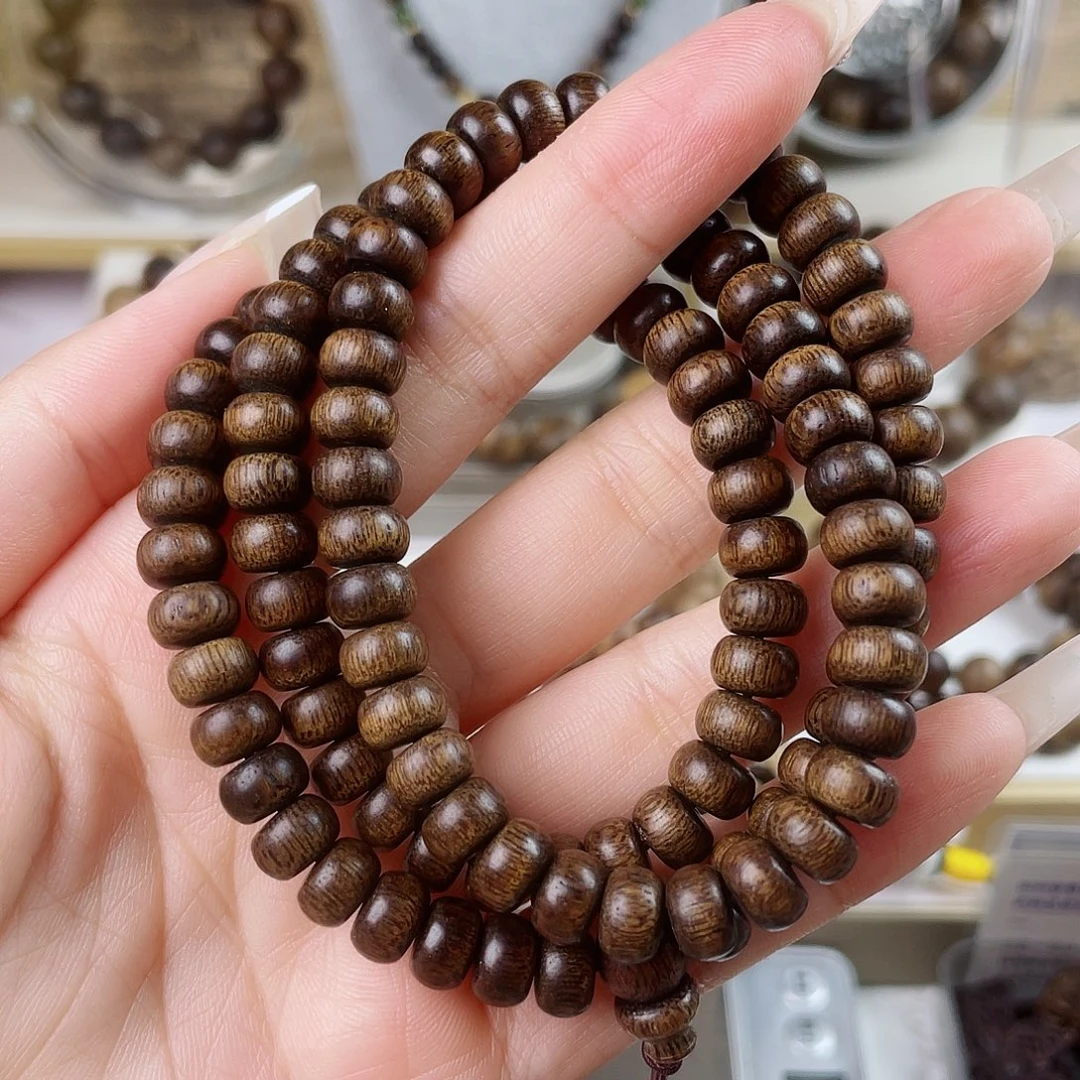 沉香手串富森红土沉窖藏古董玉化瘤疤0.8×108