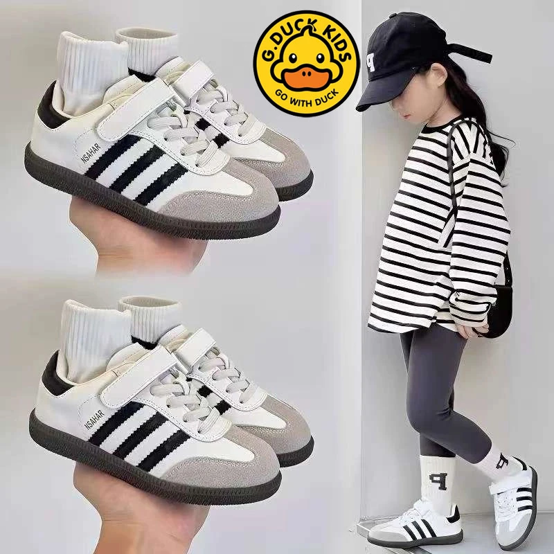 G.DUCK小黄鸭儿童德训鞋2025新款春秋季运动鞋软底防滑魔术贴鞋子