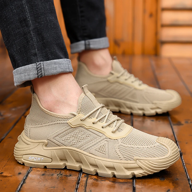 透气运动鞋男士飞织时尚潮流跑步春夏季休闲轻便软底户外男鞋