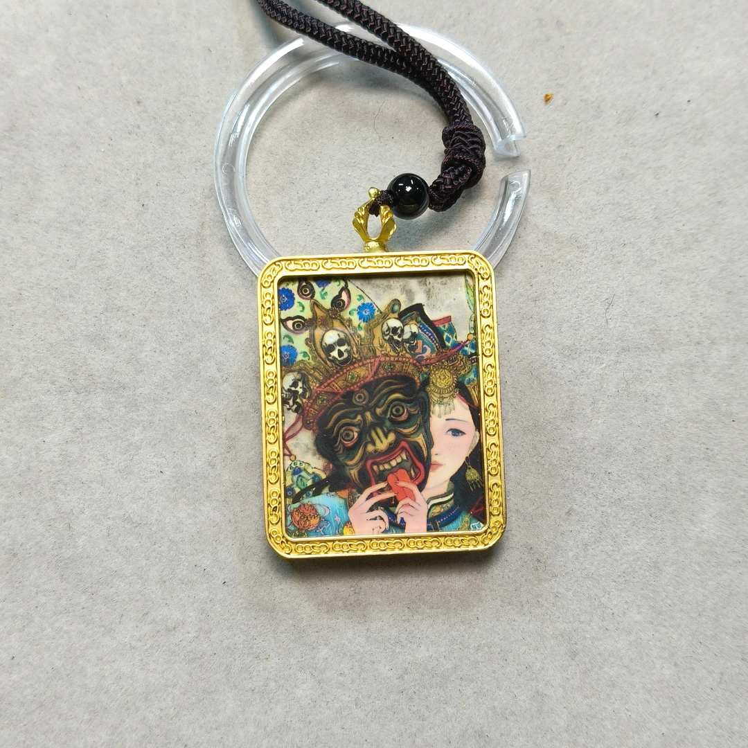 A637 扎基拉姆前世今生藏式民族风唐卡脖挂