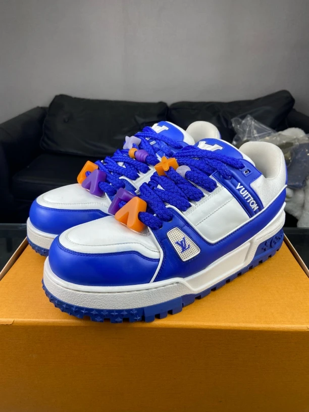 99新 LouisVuitton/路易威登 Trainer白蓝胖丁42.5码原盒98新