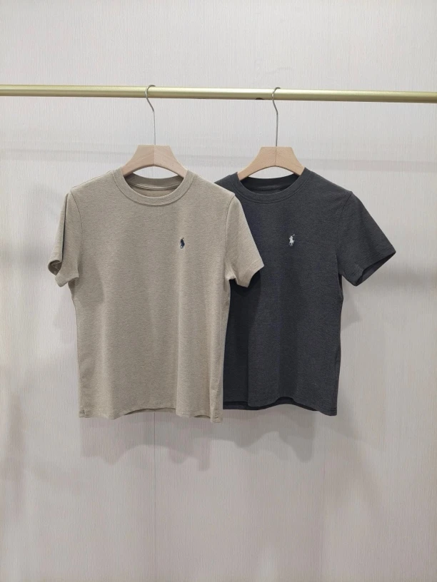 【Hua】3300004春夏新款通勤百搭女士舒适圆领Polo刺绣磨毛短袖T恤