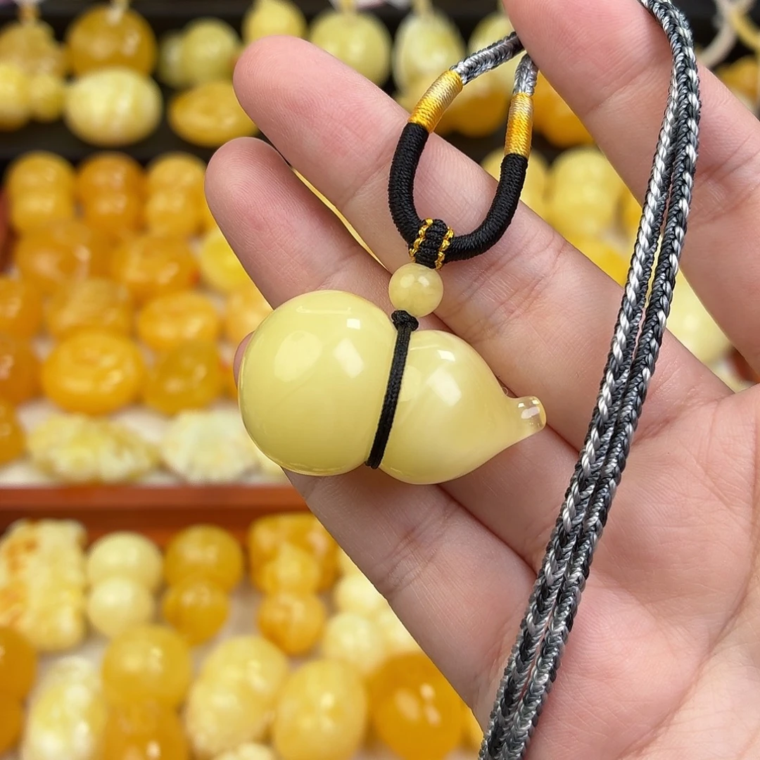 蜜蜡未镶嵌毛衣链蜜蜡