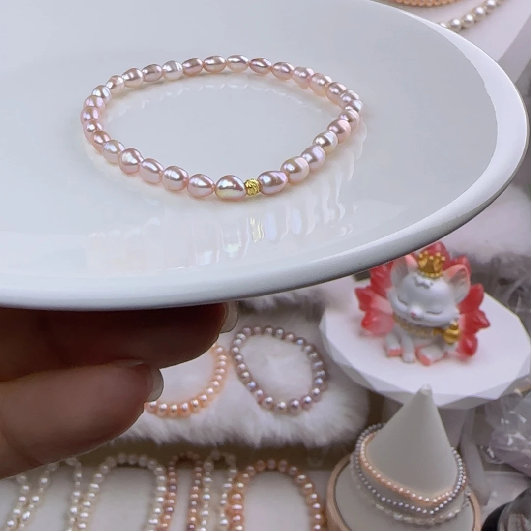 未镶嵌手绳淡水珍珠4mm微瑕