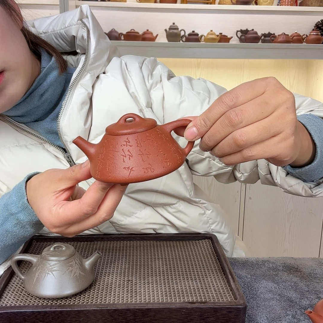 紫砂茶壶今***鱼子冶石瓢微瑕降坡