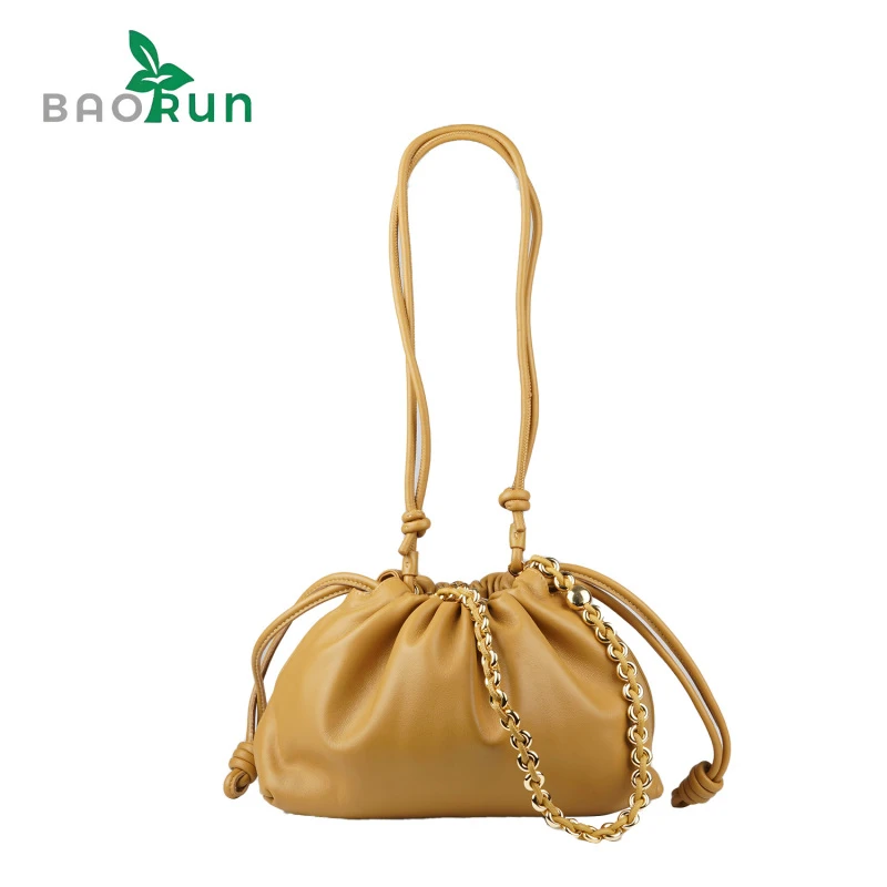 【28云朵包-】时尚简约女士抽绳福袋包单肩包