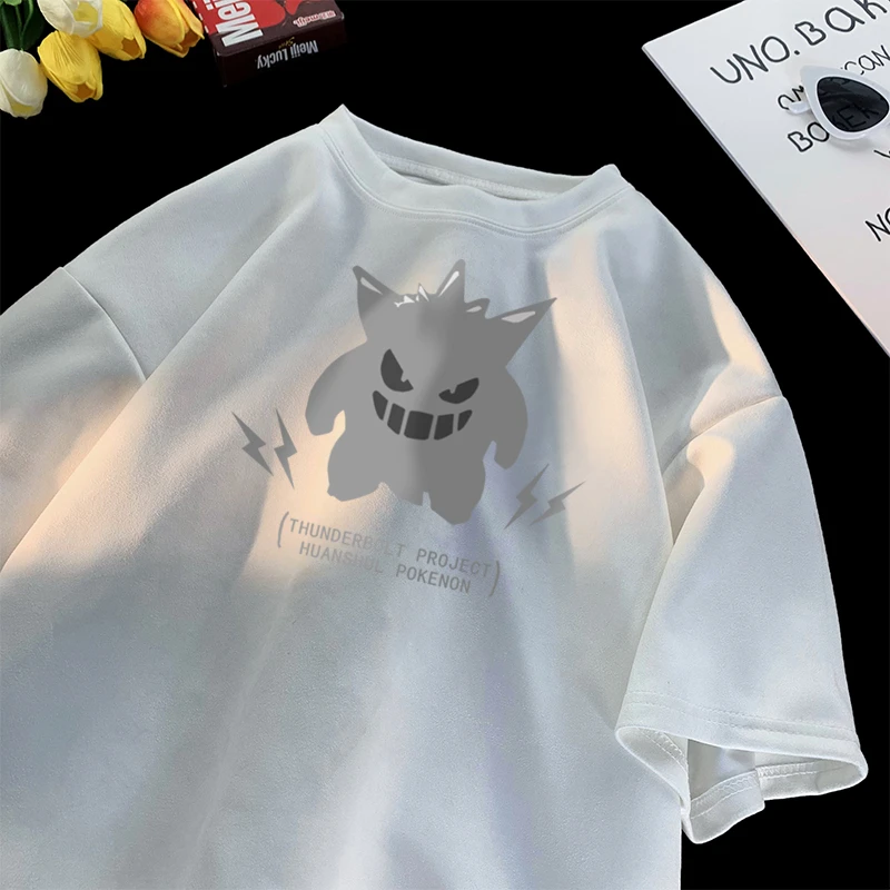 美式重磅痞帅仿麂皮绒短袖T恤男生潮牌印花夏季宽松休闲半袖上衣