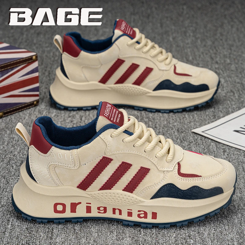 八哥欧洲站男鞋2025新款秋季百搭厚底休闲青少年阿甘运动老爹潮鞋