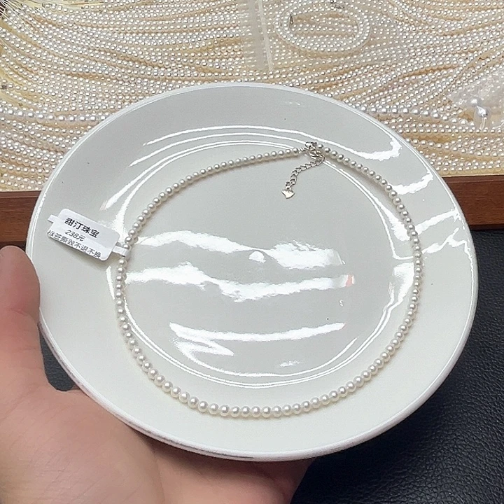 银S925镶嵌淡水珍珠天然珍珠项链42