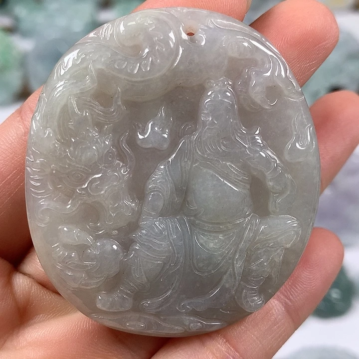 颈饰未镶嵌翡翠玉龙关二爷福利