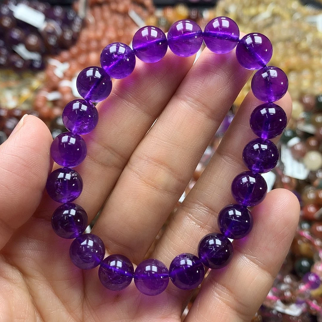 水晶未镶嵌手链紫水晶9+mm