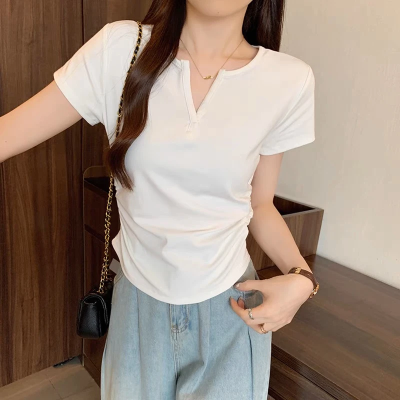0616-05  女士休闲气质设计感显瘦T恤  DY  8602
