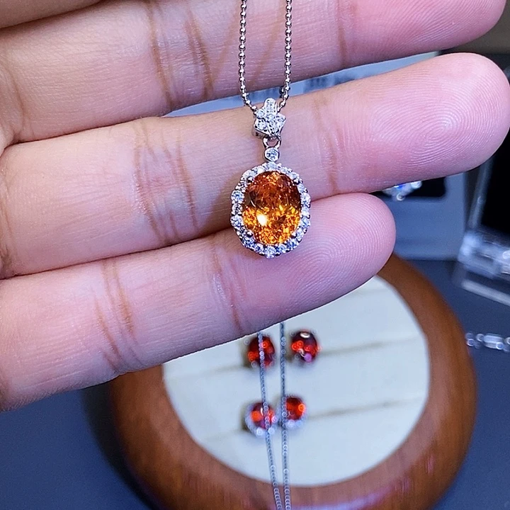 碧玺银S925镶嵌颈饰