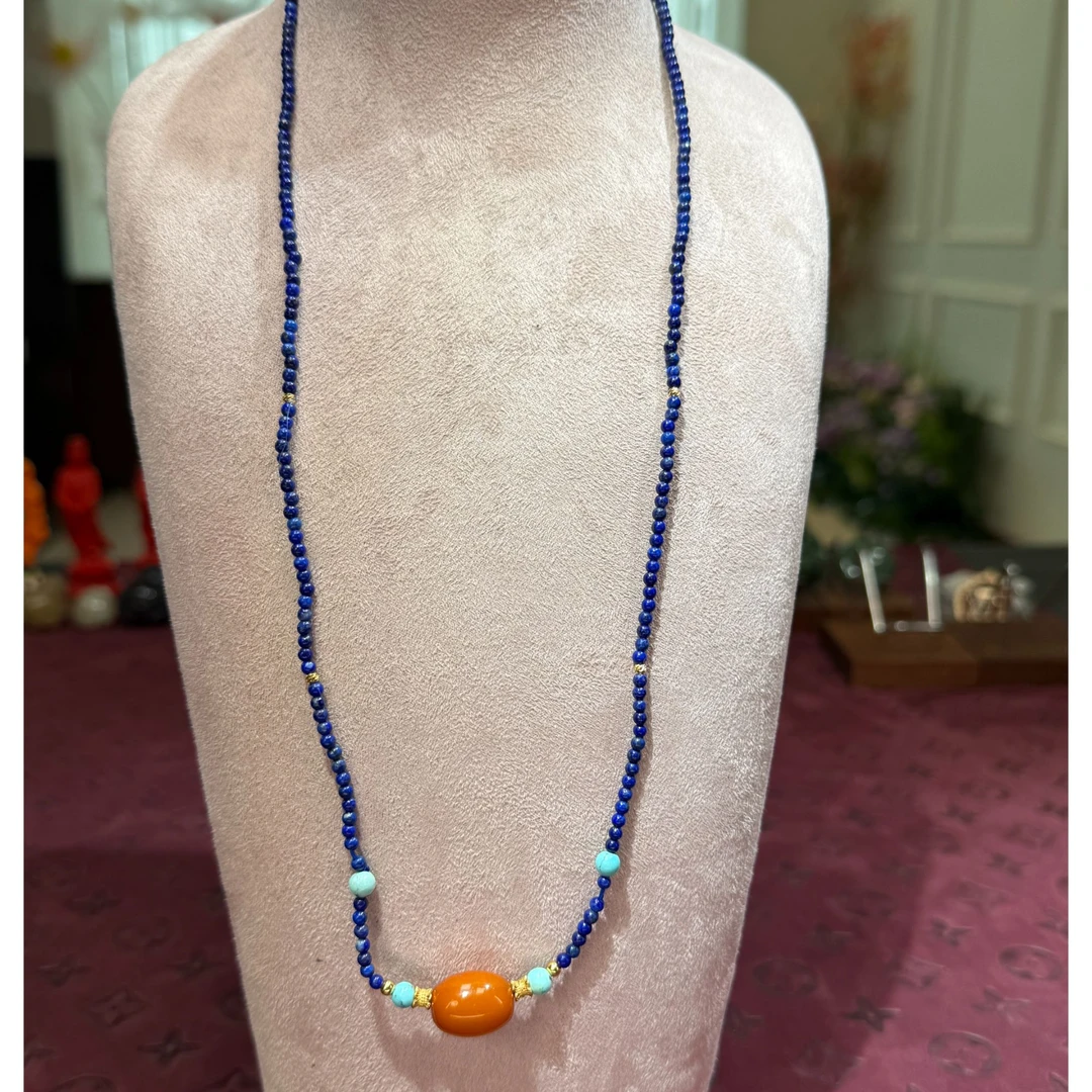 铭昌福精品纯天然青金石项链（3mm 可做手链） 5624-2