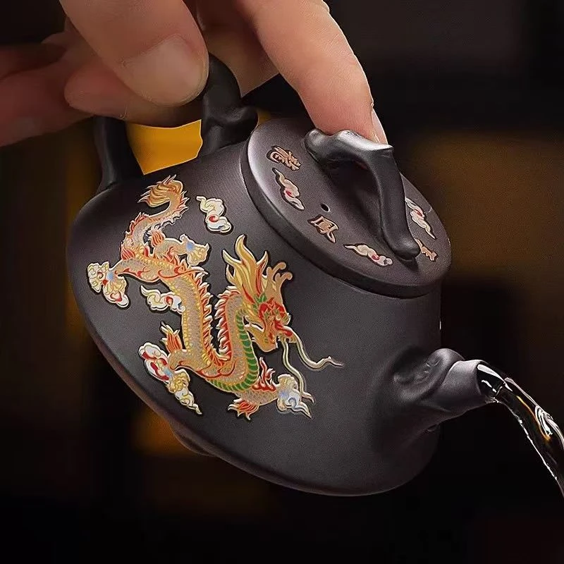 龙凤呈祥变色石瓢壶 220毫升 预热变色单壶   22