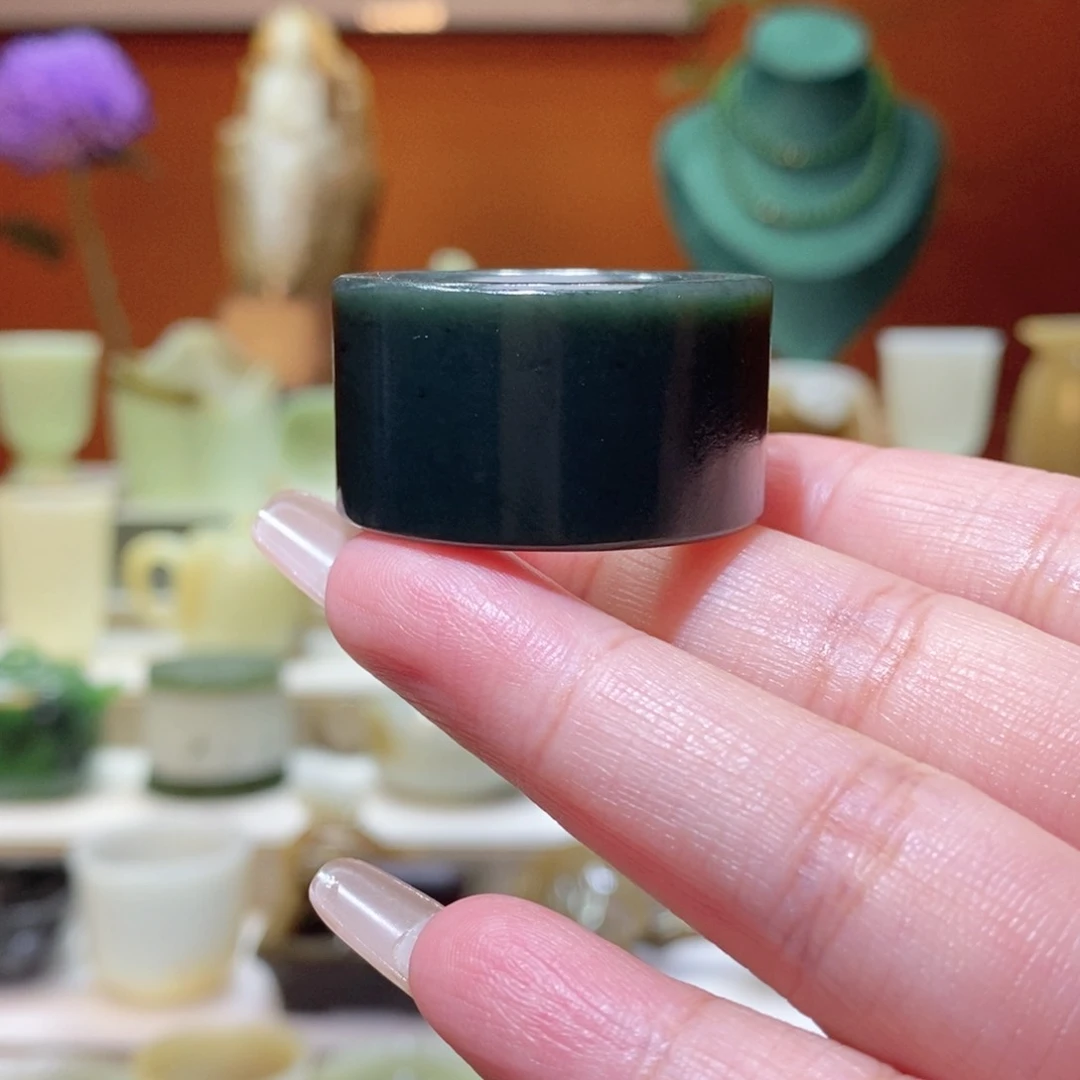 未镶嵌和田玉摆件和田玉青玉扳指22mm