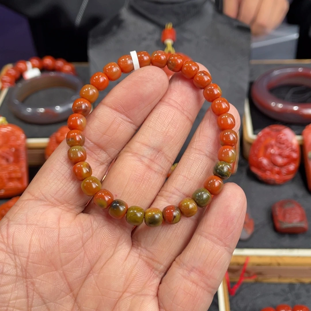 ⑤***钳南红玛瑙未镶嵌单圈