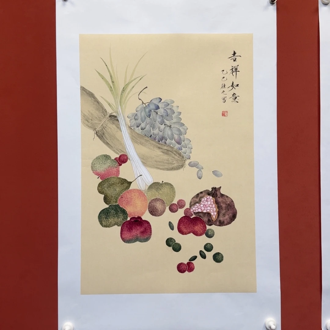 国画于往之四尺三开瓜果系列