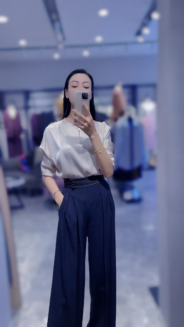 新中式重磅醋酸女装衬衫