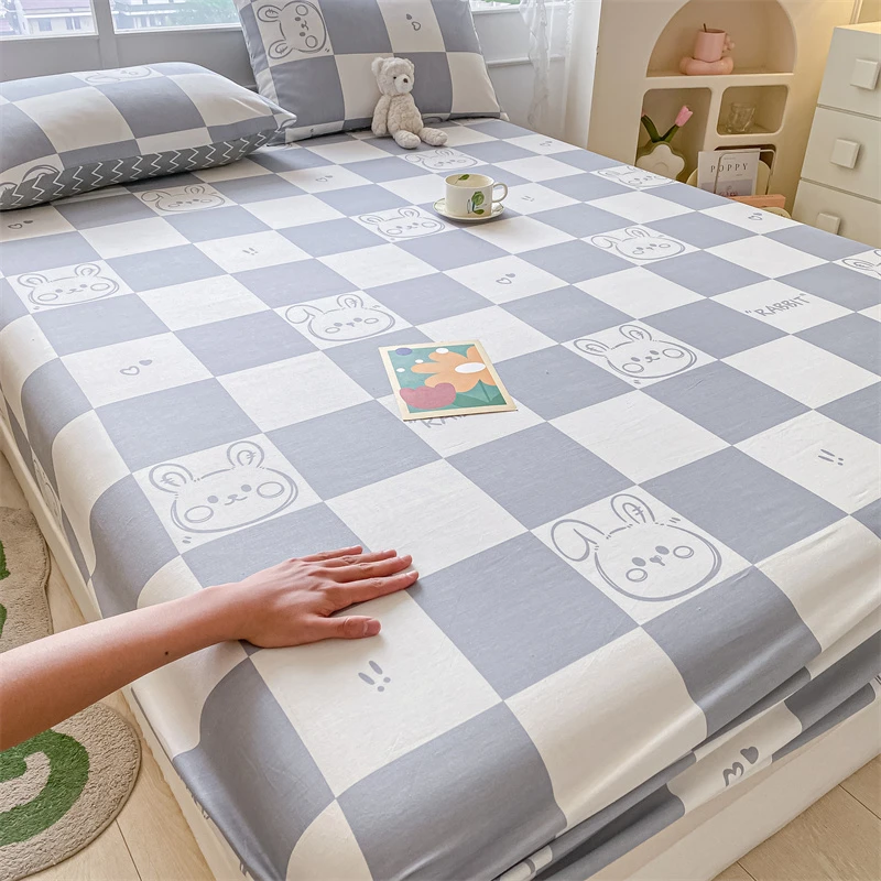 春夏季新款纯棉床笠单件床罩席梦思床垫套防滑保护罩床套全棉床笠