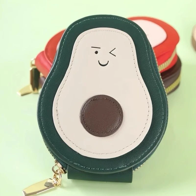 新款可爱证件卡通风琴牛油果零钱卡包大容量卡位小巧多功能收纳
