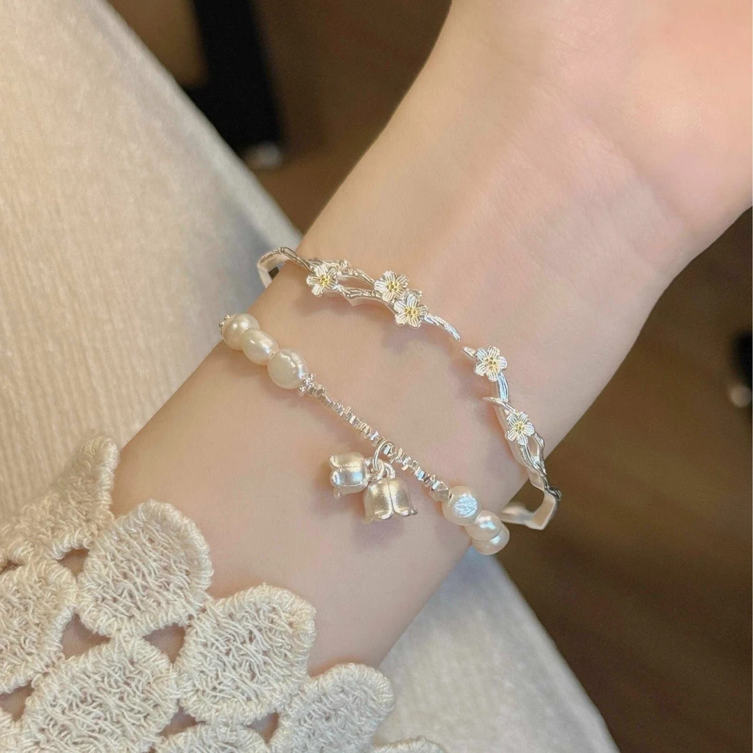 足银手镯 足银999莫离手镯仙女圈口可调节轻奢简约女原创设计甜美