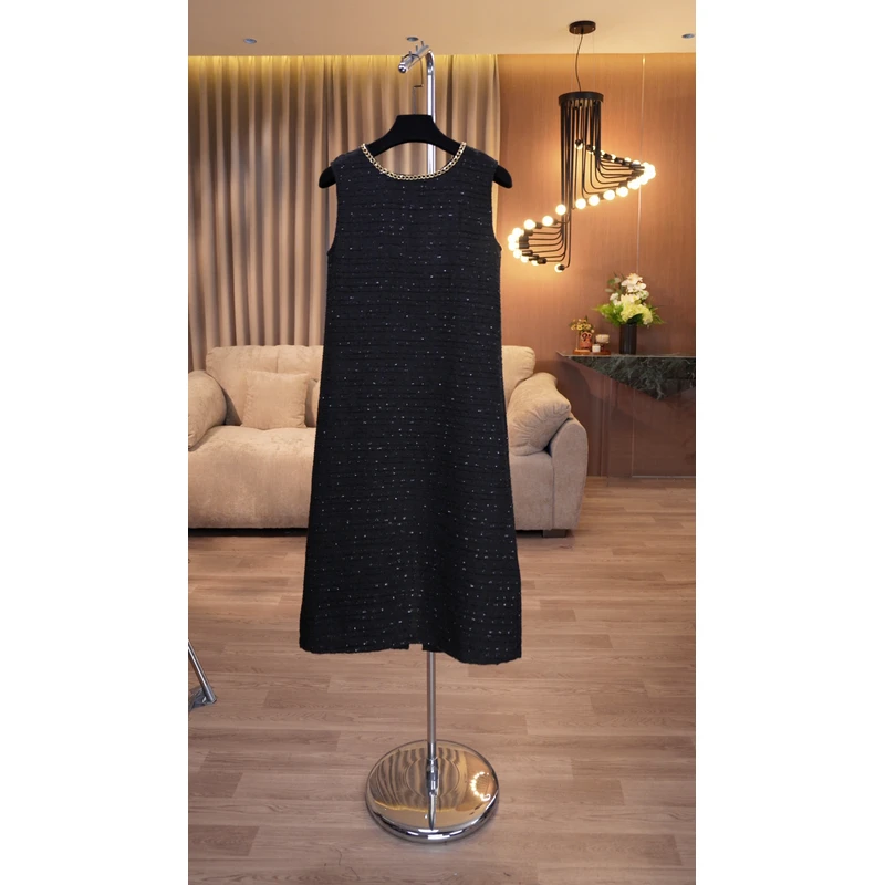 时尚小香风无袖显瘦宽松连衣裙百搭款女装03