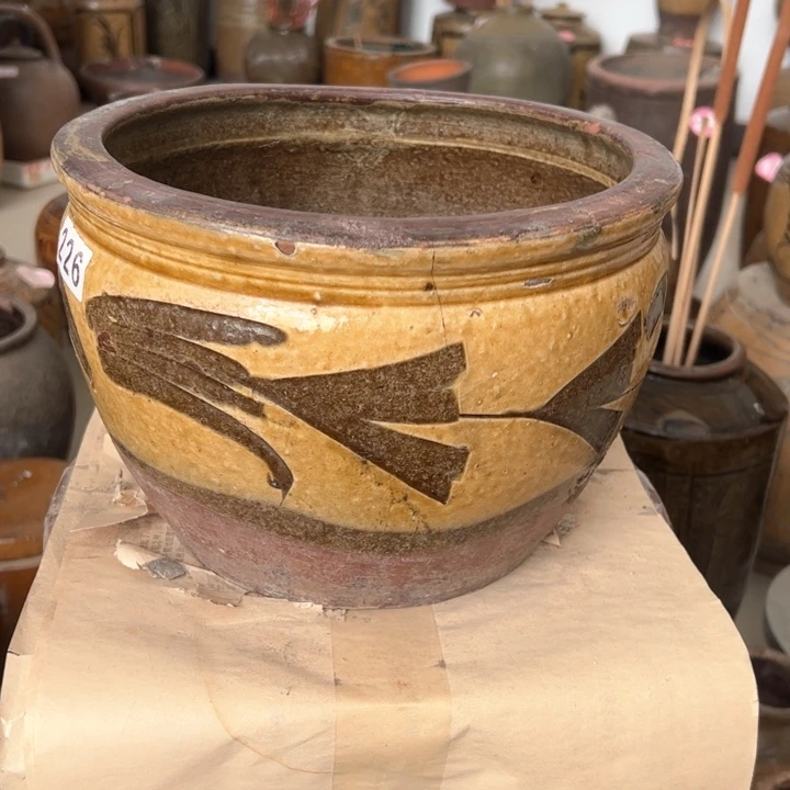 红陶s**a马口窑老陶罐口有细线