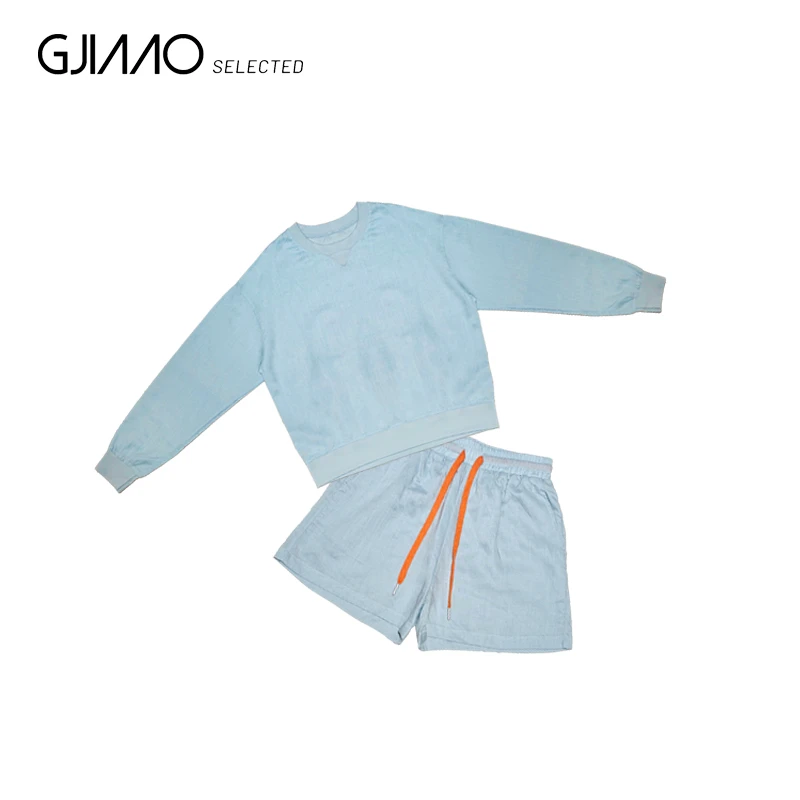 11935 彩色系字母上衣短裤套装