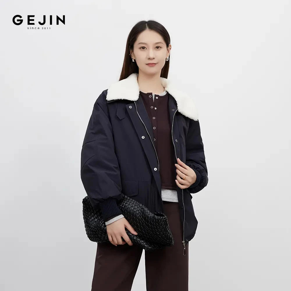 GEJIN/秋冬新款时尚气质撞色别致显瘦长袖针织9412522535