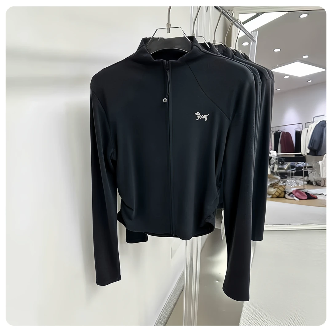 保暖打底衫上衣女刺绣拉链2025秋季新款百搭显瘦休闲时尚外套上衣