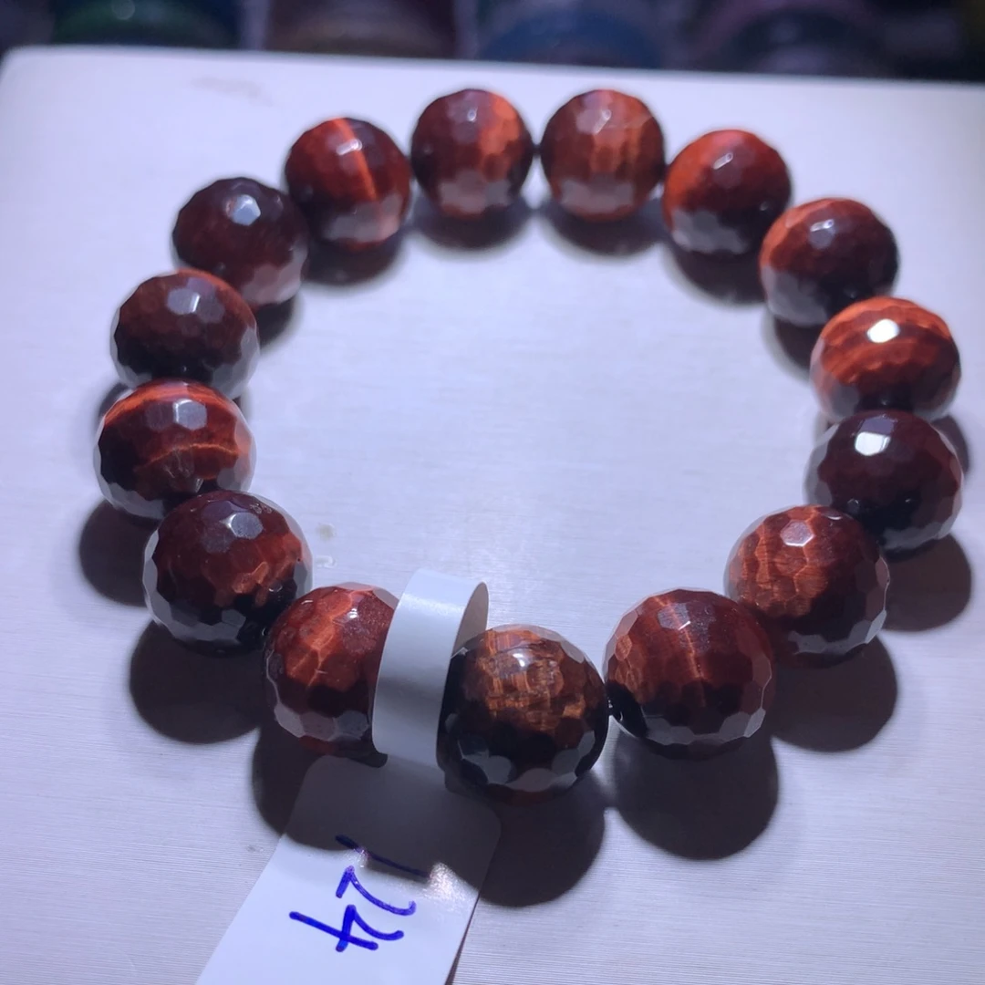 水晶手串银S925镶嵌虎眼蹦迪14m