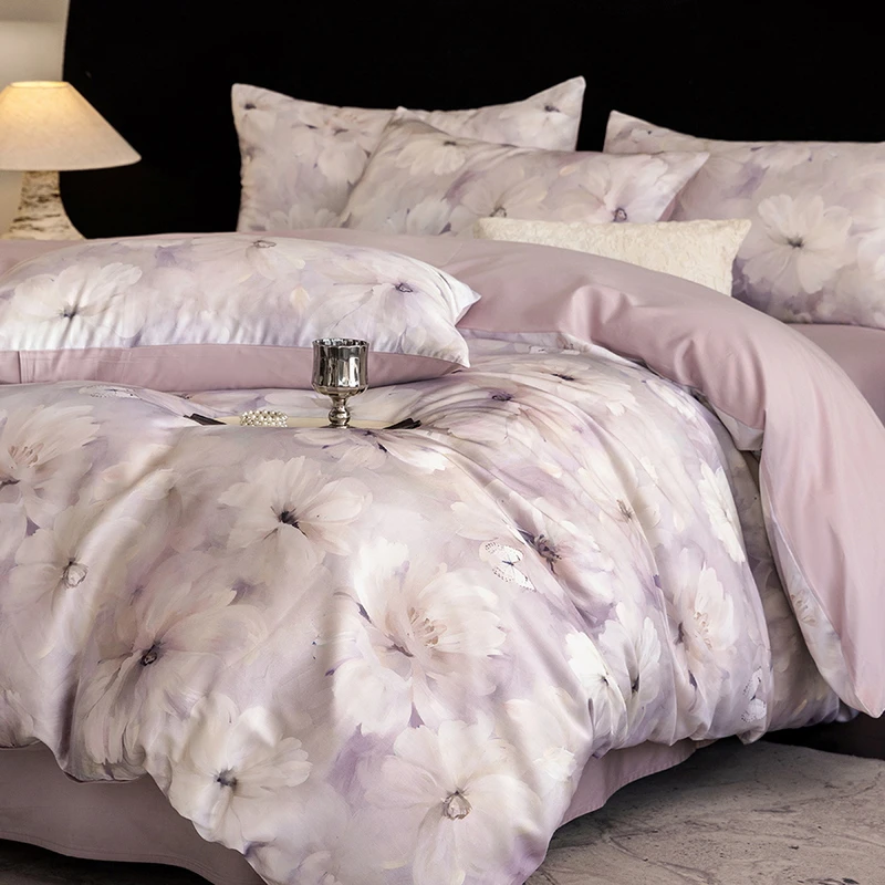 【芸裕家纺】邂逅蝴蝶 大版60S数码印花长绒棉全棉四件套254JT025