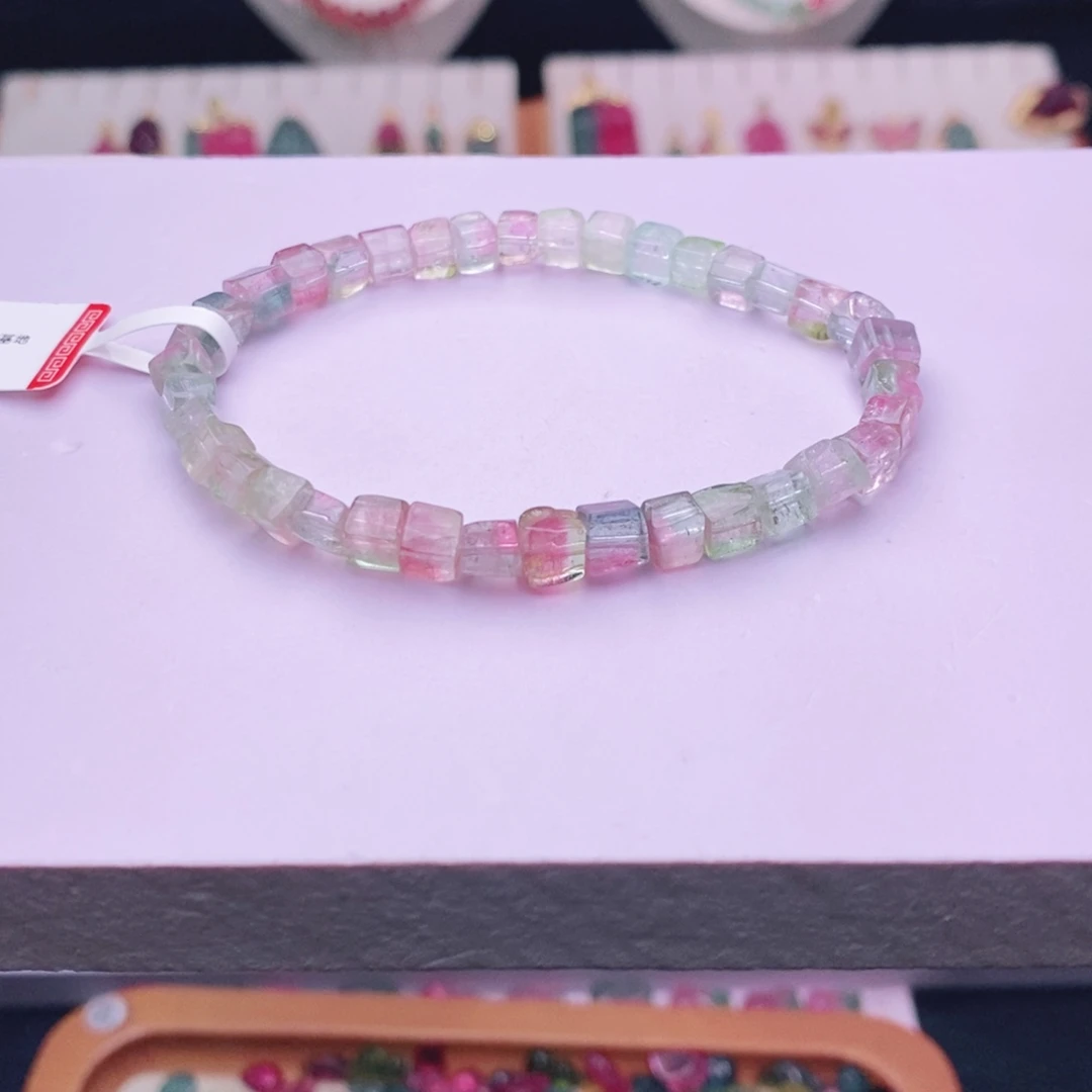 未镶嵌单圈手链m碧玺西瓜随行