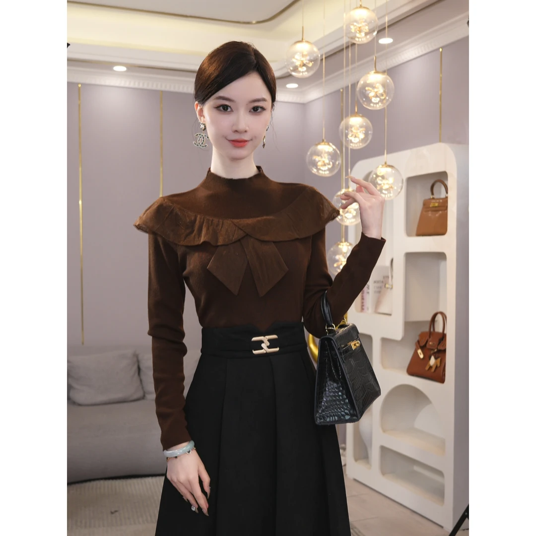 2026秋冬新款【JR-08】含绵羊毛老钱风可外穿精致打底针织衫上衣女