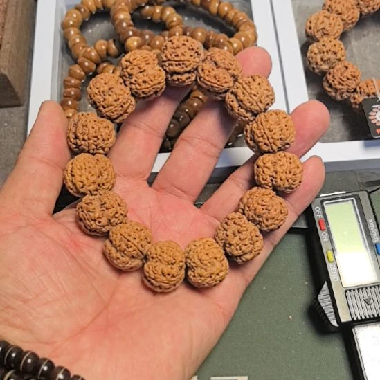 金刚菩提手串五星梅花大金刚手串，22左右尺寸的，原皮原色