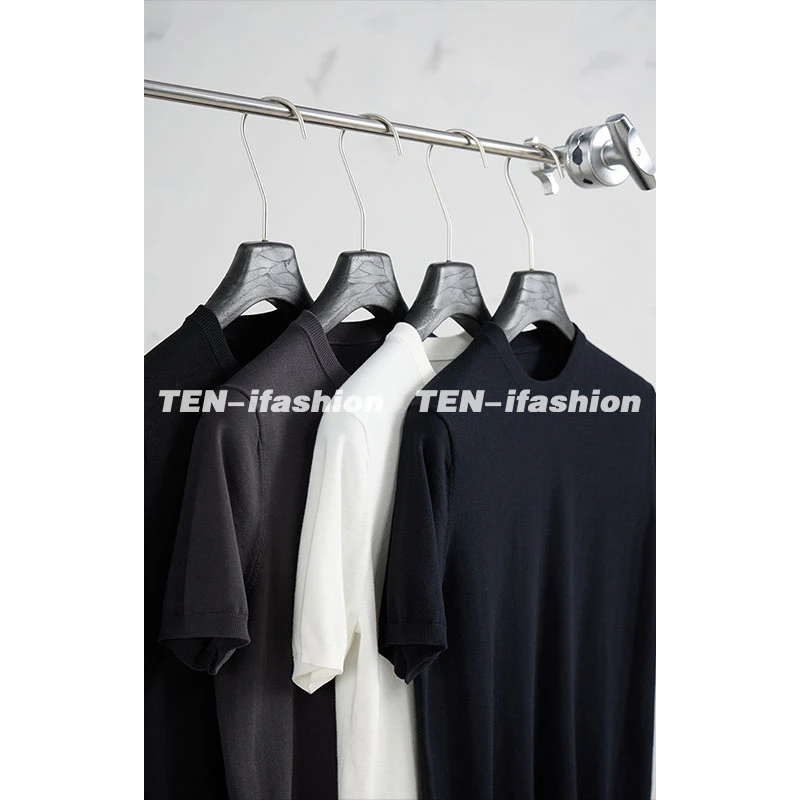 【合身正肩版型】Premium Cotton60S双股小领口男士圆领针织短袖T恤